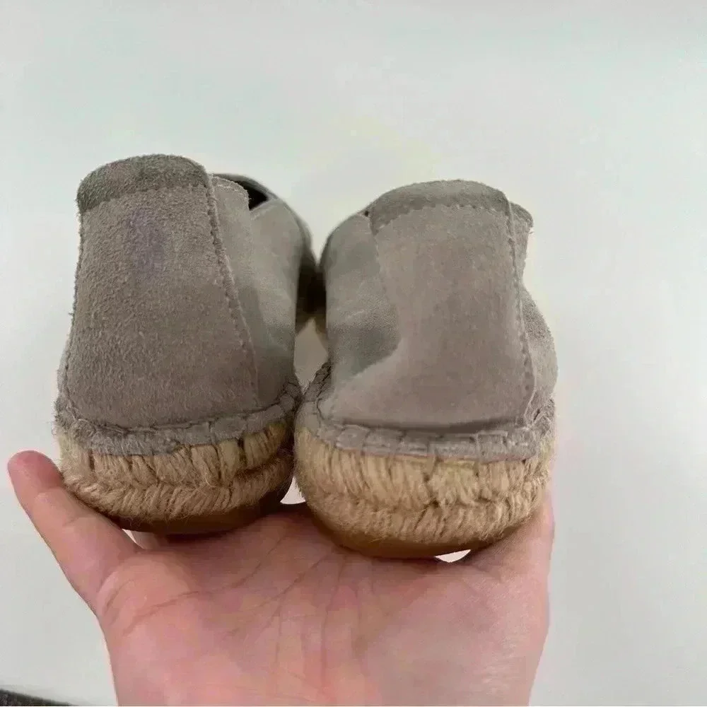 Fabiolas flats size 40 gray suede flatform Espadrilles coastal coastal granny